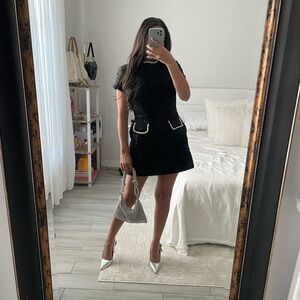 Black Tweeted Elegant Mini Dress